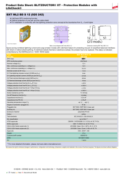 Product Data Sheet: BLITZDUCTOR® XT – Protection Modules with LifeCheck®