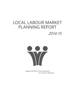 LOCAL LABOUR MARKET PLANNING REPORT 2014-15 Niagara Workforce Planning Board