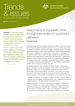 Trends &amp; issues Responding to organised crime through intervention in recruitment