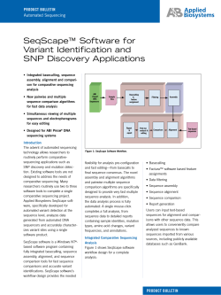 SeqScape™ Software for Variant Identification and SNP Discovery Applications PRODUCT BULLETIN