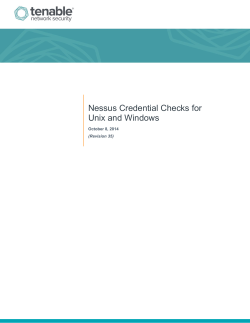 Nessus Credential Checks for Unix and Windows  October 8, 2014