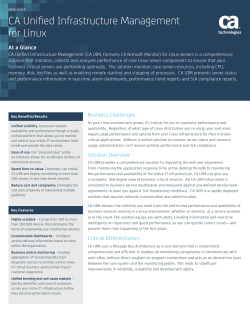 CA Unified Infrastructure Management for Linux At a Glance