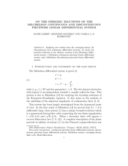 ON THE PERIODIC SOLUTIONS OF THE MILCHELSON CONTINUOUS AND DISCONTINUOUS