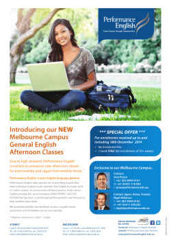 Introducing our NEW Melbourne Campus General English Afternoon Classes