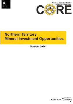 Northern Territory Mineral Investment Opportunities October 2014