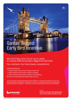 Qantas’ Biggest Early Bird Incentive.