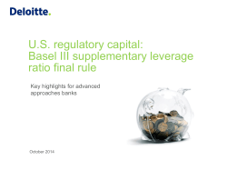 U.S. regulatory capital: Basel III supplementary leverage ratio final rule
