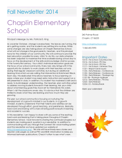 Chaplin Elementary School Fall Newsletter  2014