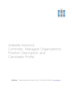 Arabella Advisors Controller, Managed Organizations Position Description and Candidate Profile