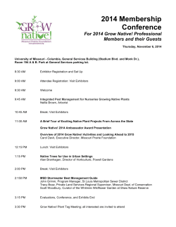 2014 Membership Conference For 2014 Grow Native! Professional Members and their Guests