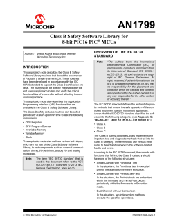 AN1799 Class B Safety Software Library for 8-bit PIC16 PIC MCUs