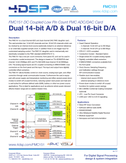 Dual 14-bit A/D &amp; Dual 16-bit D/A www.4dsp.com