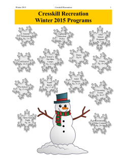 Cresskill Recreation Winter 2015 Programs
