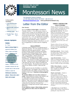 Montessori News Letter from the Editor October 2014
