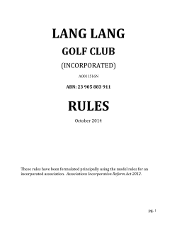 LANG LANG RULES GOLF CLUB (INCORPORATED)
