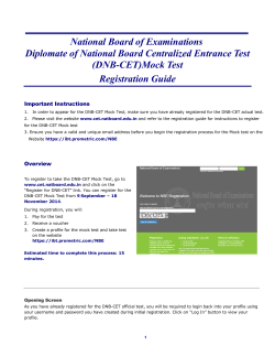 National Board of Examinations Diplomate of National Board Centralized Entrance Test