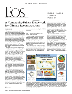 A Community-Driven Framework VOLUME 95 NUMBER 40 7 October 2014