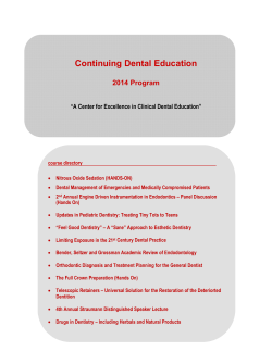 Continuing Dental Education 2014 Program