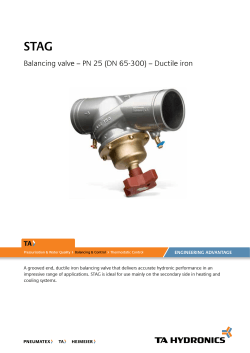 STAG Balancing valve – PN 25 (DN 65-300) – Ductile iron