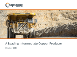 A Leading Intermediate Copper Producer  October 2014 1