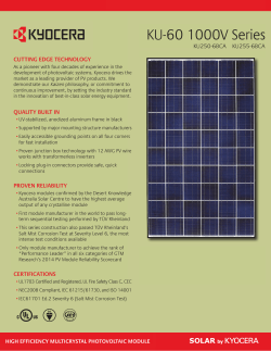 KD 200-60 F Series CUTTING EDGE TECHNOLOGY HIGH EFFICIENCY MULTICRYSTAL PHOTOVOLTAIC MODULE