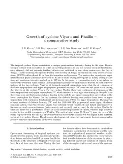 Growth of cyclone Viyaru and Phailin – a comparative study