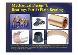 Mechanical Design 1:  Bearings Part 1 : Plain Bearings