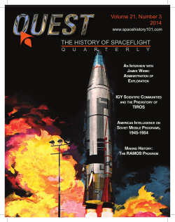 THE HISTORY OF SPACEFLIGHT Volume 21, Number 3 2014 Q