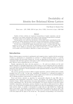 Decidability of Identity-free Relational Kleene Lattices Paul Brunet &amp; Damien Pous