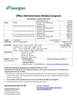 Office Administration Medical program SCS Applicants – January 2015 Intake