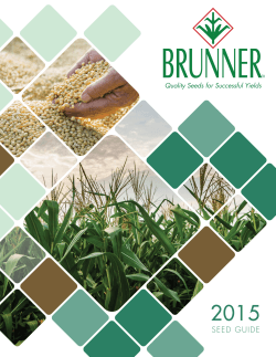 BRUNNER 2015 SEED GuiDE Quality Seeds for Successful Yields