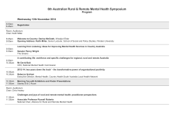 6th Australian Rural &amp; Remote Mental Health Symposium  Program