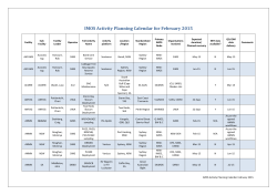 IMOS Activity Planning Calendar for February 2015
