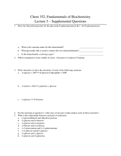 Chem 352, Fundamentals of Biochemistry Lecture 5 – Supplemental Questions