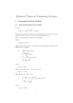 Advanced Topics in Computing Lectures 1 Generalized Linear Models 1.1