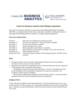 Center for Business Analytics Data Mining Competition