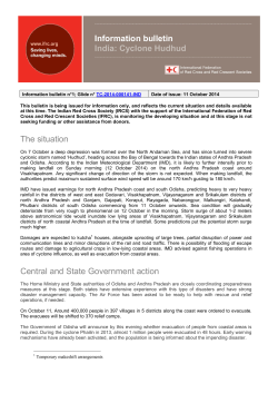 Information bulletin India: Cyclone Hudhud