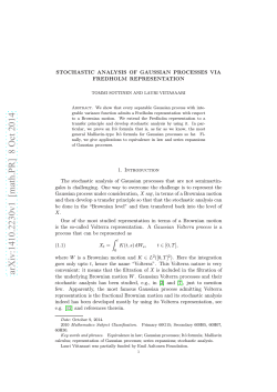 STOCHASTIC ANALYSIS OF GAUSSIAN PROCESSES VIA FREDHOLM REPRESENTATION