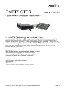 OMETS OTDR  SPECIFICATIONS