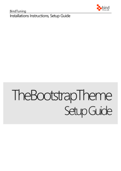 TheBootstrapTheme Setup Guide Installations Instructions, Setup Guide BindTuning