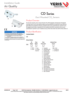 CD Series Air Quality Installation Guide Duct Mounted CO