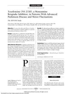 Tesofensine (NS 2330), a Monoamine Reuptake Inhibitor, in Patients With Advanced