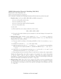 582650 Information-Theoretic Modeling (Fall 2014) Homework 3 (due September 25)