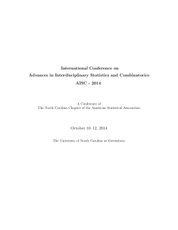 International Conference on Advances in Interdisciplinary Statistics and Combinatorics AISC - 2014