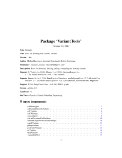 Package ‘VariantTools’ October 14, 2014