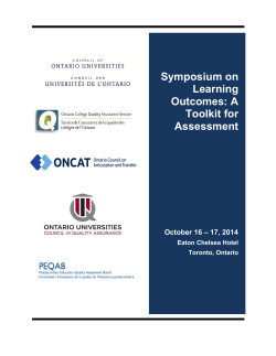 Symposium on Learning Outcomes: A Toolkit for