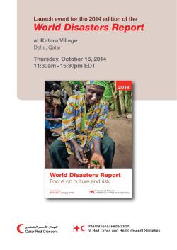 World Disasters Report Launch event for the 2014 edition of the