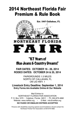 2014 Northeast Florida Fair Premium &amp; Rule Book &#34;67 Years of