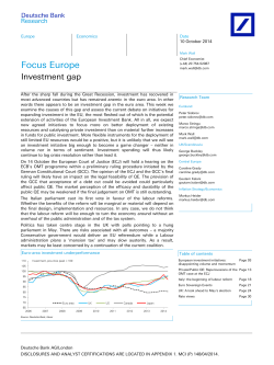 Focus Europe Investment gap Deutsche Bank Research