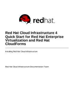 Red Hat Cloud Infrastructure 4 Quick Start for Red Hat Enterprise CloudForms